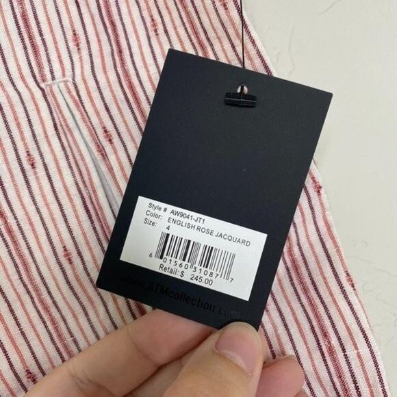 ATM Anthony Thomas Melillo NWT Striped Pleated Linen Shorts 4 - Picture 5 of 9